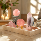 Meditation, Love & Emotional Wellness — Rose Quartz & Amethyst Geode Crystal Altar Decor for Heart Chakra Healing