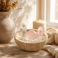 Self-Love, Compassion & Sacred Feminine Energy — Rose Quartz Goddess Grid Set with Goddess Egg, Quartz Tower & Pink Crystal Bowl for Altar Décor
