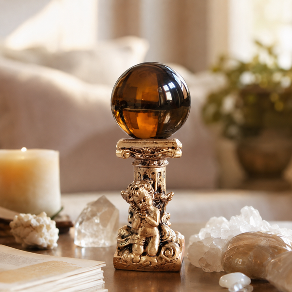 Grounding, Protection & Positive Energy — Smoky Quartz Crystal Sphere for Meditation, Daily Intentions, Altar & Home Décor