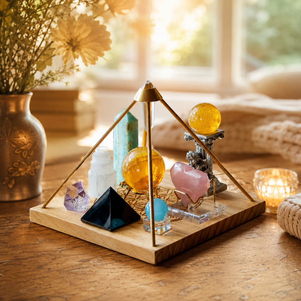 Abundance, Love & Communication Crystal Grid — Premium Manifestation Altar