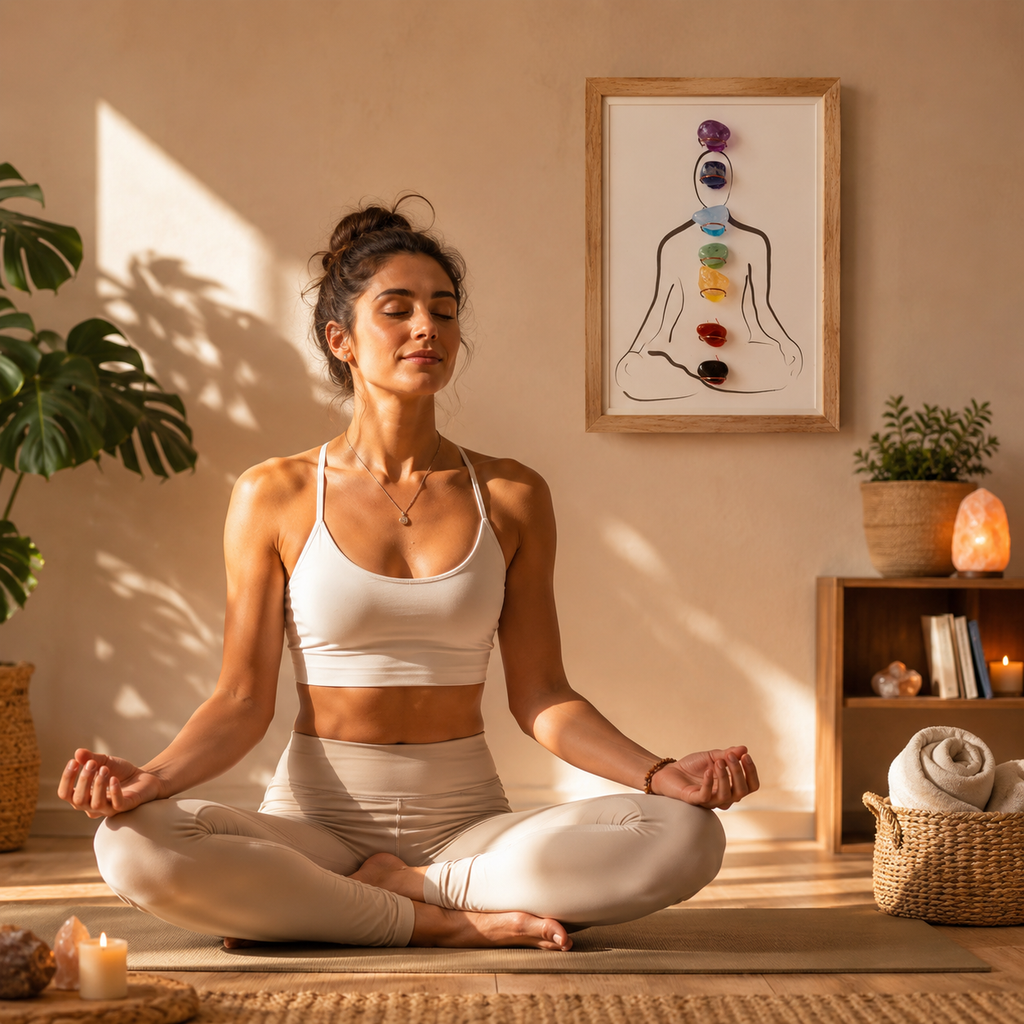 Chakra Balance, Energy Alignment & Positive Intentions — 7 Chakra Crystal Display Artwork for Meditation, Altar, Sacred Home Décor & Spiritual Gifts