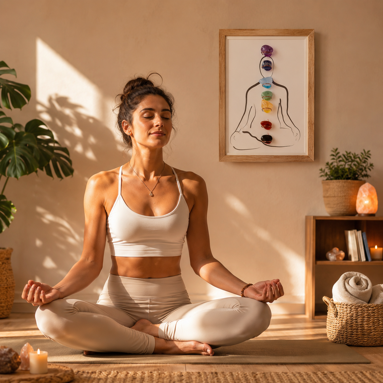 Chakra Balance, Energy Alignment & Positive Intentions — 7 Chakra Crystal Display Artwork for Meditation, Altar, Sacred Home Décor & Spiritual Gifts