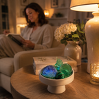 Calm Energy, Renewal & Inner Harmony — Fluorite, Malachite & Green Aventurine Crystal Grid Set with Unicorn Charm for Meditation & Altar Décor