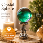 Clarity, Creativity & Heart-Centered Energy — Top-Grade Green Fluorite Crystal Sphere for Focus, Meditation, Desk & Altar Décor, Approx. 1.6 in. Diameter
