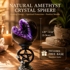 Abundance, Intuition & Positive Energy — Amethyst Open-Mouth Geode Sphere for Manifestation, Desk, Home & Altar Décor, 1.97–3.54 in. Diameter