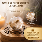 Insight, Reflection & Spiritual Growth — Skeletal Quartz Crystal Sphere for Meditation, Past-Life Exploration & Altar Décor, Approx. 1.6–2.0 in. Diameter