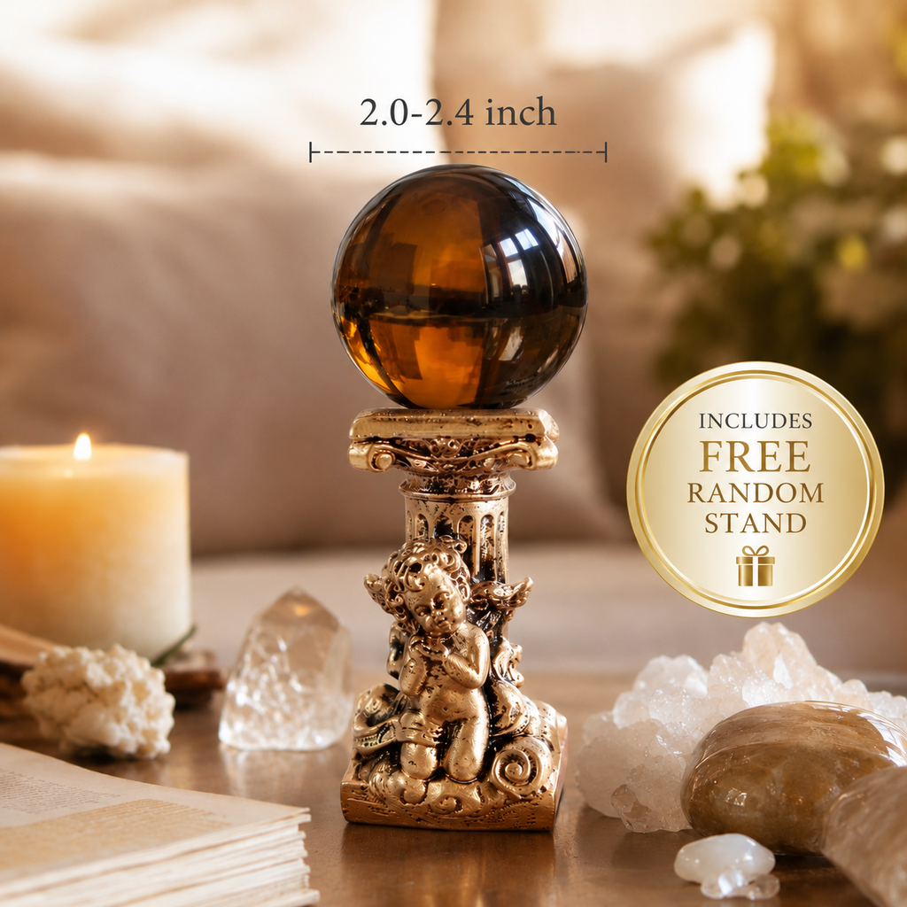 Grounding, Protection & Positive Energy — Smoky Quartz Crystal Sphere for Meditation, Daily Intentions, Altar & Home Décor