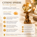 Abundance, Confidence & Motivation — Citrine Crystal Sphere for Solar Plexus, Manifestation Altar, Office & Prosperity Décor