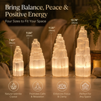 Energy Cleansing & Spiritual Ambiance — Selenite Lighthouse Crystal Lamp for Crown Chakra, Bedroom, Altar & Meditation Space Décor