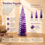 Focus, Wisdom & Study Motivation — Amethyst Wenchang Pagoda Tower for Students, Exam Preparation, Graduate School & Desk Décor