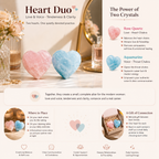 Love, Communication & Confidence Crystal Hearts — Rose Quartz and Aquamarine Heart Set for Throat Chakra, Career Intentions & Meaningful Gifts