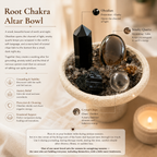 Grounding & Protection Root Chakra Bowl — Obsidian, Smoky Quartz & Crystal Chips for Meditation Altar and Peaceful Home Décor