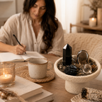 Grounding & Protection Root Chakra Bowl — Obsidian, Smoky Quartz & Crystal Chips for Meditation Altar and Peaceful Home Décor