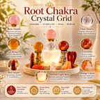 Inner Stability & Grounding Root Chakra Crystal Grid — Premium Healing Altar