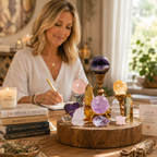 Wealth, Mentor Luck & Romance Manifestation — Triple-Purpose Crystal Grid for Abundance, Connections & Love