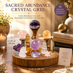 Wealth, Mentor Luck & Romance Manifestation — Triple-Purpose Crystal Grid for Abundance, Connections & Love
