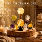 Abundance & Wealth Manifestation — Premium Crystal Grid for Office & Home Prosperity Corner