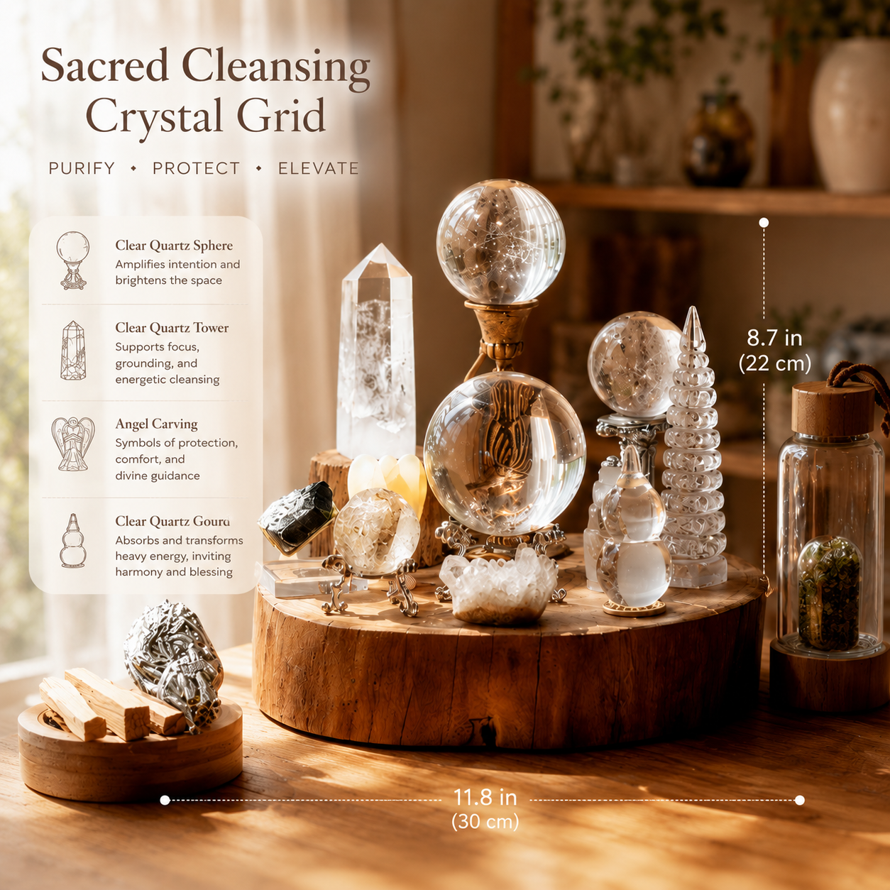 Ultimate Purification & Energy Reset — Premium Cleansing Crystal Grid for Meditation, Protection & Energetic Renewal