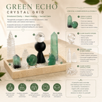 Emotional Clarity & Energy Cleansing — Green Echo Crystal Energy Grid with Green Fluorite & Clear Quartz for Heart Chakra Reset