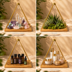 Clarity, Intention & Energy Alignment — Vogel-Tip Crystal Pyramid with Flower of Life Base for Meditation, Crystal Charging & Sacred Geometry Décor