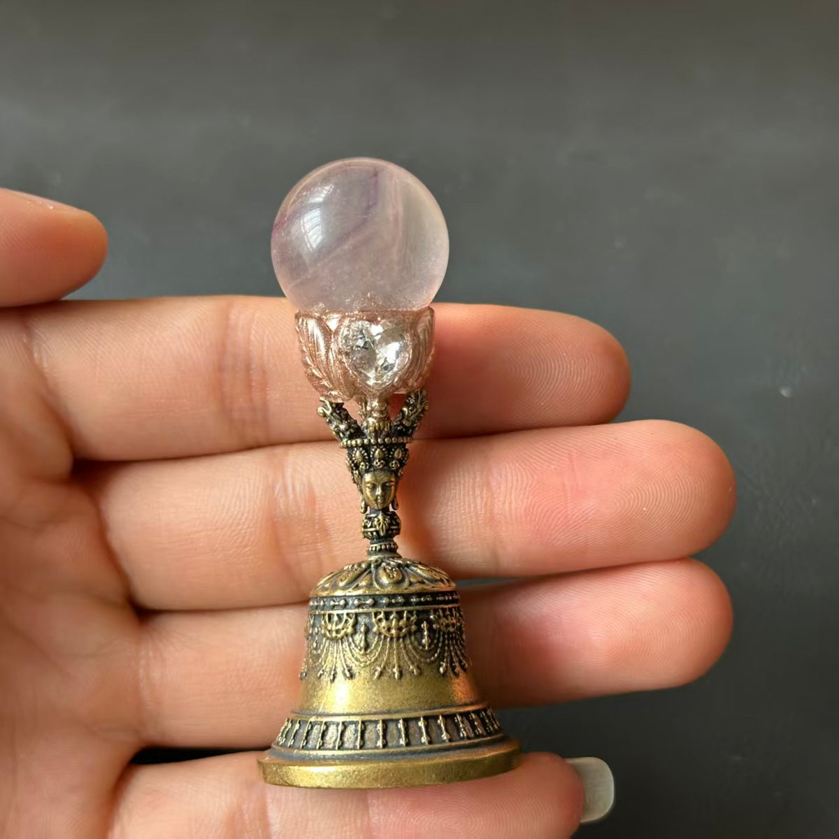 Handcrafted Crystal Bell for Meditation, Energy Cleansing & Ritual