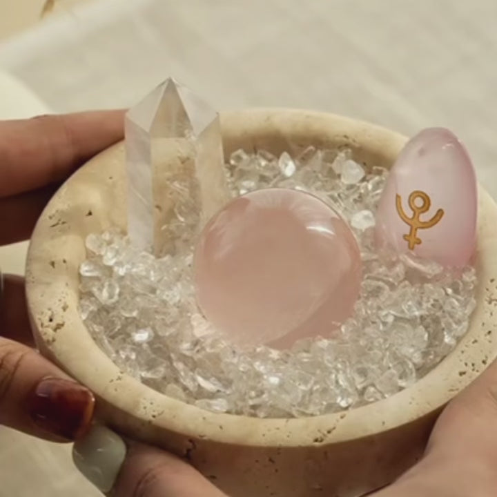 Self-Love, Compassion & Sacred Feminine Intentions — Rose Quartz Goddess Grid Set